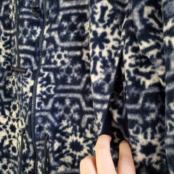 🌹 L.L.Bean Vintage Fleece Hooded Zip-up Patterned Jacket - Picture 9 of 9